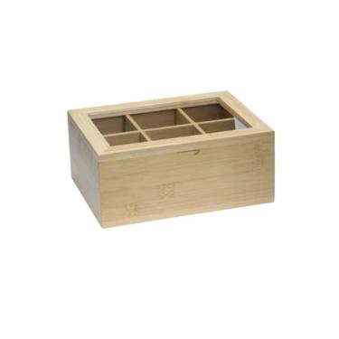 Imagem de Caixa Porta Chá Ecokitchen Bambu Com 6 Divisórias
