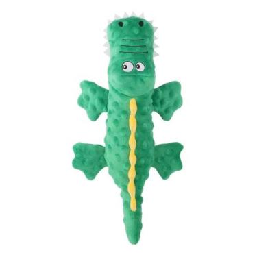 Imagem de Brinquedo Crocodilo de Pelúcia com Som para Cachorro - FERTPACK, Verde