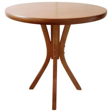 Imagem de Mesa Marcela Selva Redonda Diam 80 Cm Restaurante Cafeteria Cozinha Sala De Jantar Castanho Mogno