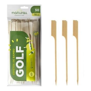 Imagem de Espeto Bambú Golf Petiscos Lanches 18 Cm Caixa C/1250 Un