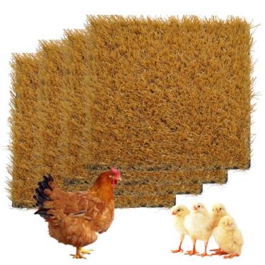 Imagem de MUYG 4 peças de almofadas laváveis para ninhos de frango, 29 x 29 cm, grama artificial, reutilizável, caixa de ninho de galinha, forros de cama para galinheiro, ovo, pato, ganso