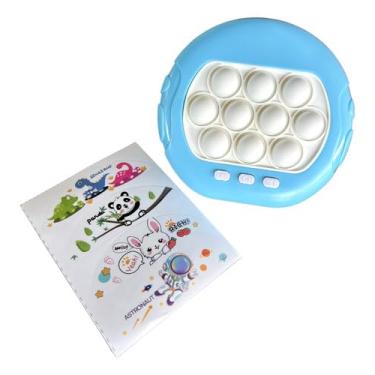 Imagem de Brinquedo Pop-it Gamer Eletrônico Anti Stress, Interativo com Luzes LED, 10cm x 10cm, Azul