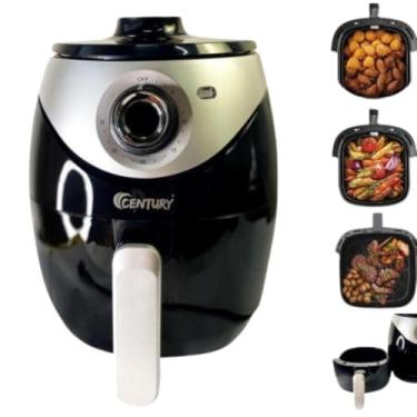 Imagem de Air Fryer Air Frier Fritadeira Elétrica Sem Óleo Preta Century 3,8L 1400W 220V 110V Fritadeira Eletrica Fluxo De Ar 360° Temp. Ajustável Revestimento Antiaderente Com Timer Premium (220V)