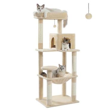 Imagem de Cat Tree MUTTROS para Gatos Grandes - com Rede e Pelúcia