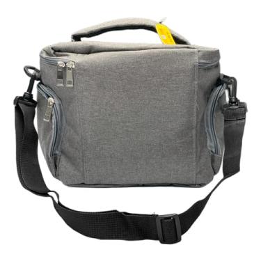 Imagem de Bolsa Térmica para Marmita e Alimentos, Cinza, com Alça Ajustável e Revestimento Térmico