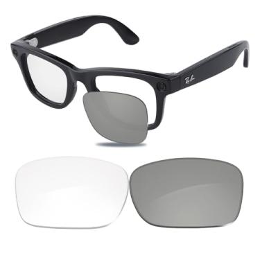 Imagem de Glintbay Lentes de óculos de sol de substituição totalmente precisas para lentes transparentes fotocromáticas Ray-Ban RW4006 Meta Series Classic Square Optics