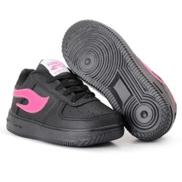 Imagem de Tênis Infantil Feminino Escolar Moda Casual Oferta Hart Star (PRETO PINK, BR, Criança de 9 a 12 anos, Numérico, 29)