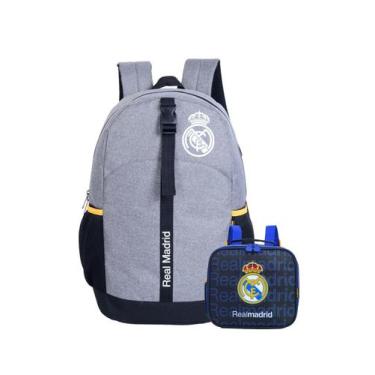 Imagem de Kit Mochila Escolar Esportiva Costas+Lancheira Real Madrid - Xeryus