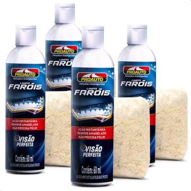 Imagem de Kit 4 Limpa Faróis Visão Perfeita Proauto 60 Ml