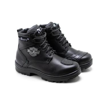 Imagem de Bota Coturno Motociclista Couro Masculino Conforto Dia a Dia - Bell Bo