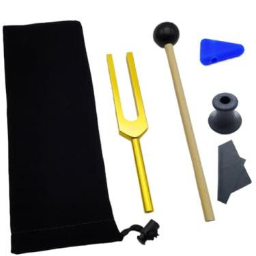 Imagem de Diapasão, 1 conjunto de diapasão de liga de alumínio F 963Hz com martelo de silicone, afinador de violino, diapasão para cura