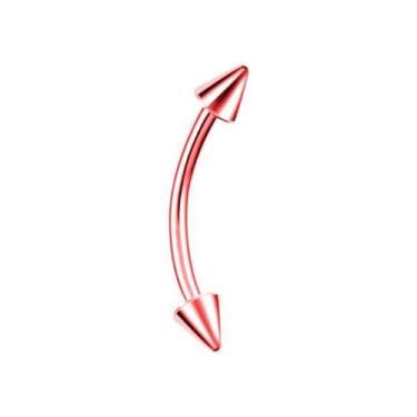 Imagem de Piercing Aço Cirurgico Sobrancelha Tragus Spikes Rook Color(Vermelho) 