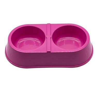 Imagem de PET INJET - Comedouro Duplo Patinhas P 900ml 2X450ml Rosa