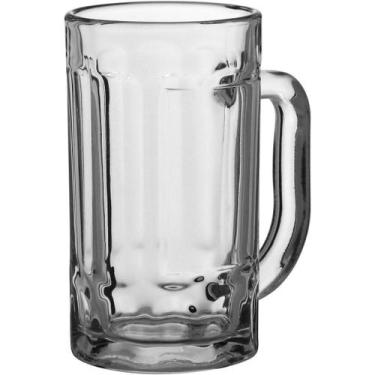 Imagem de Caneca Para Cerveja Chopp de Vidro Com Alça Resistente 380ml - Nh