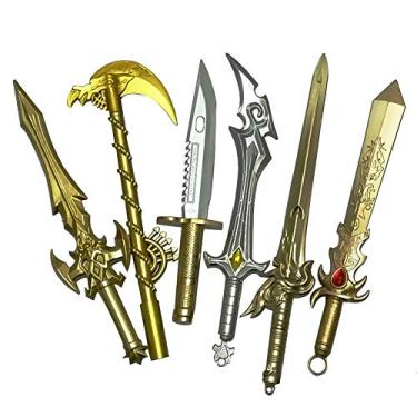 Imagem de sencoo Canetas de gel com tinta preta, canetas de espada, prêmio para estudantes, presente para crianças, Natal, aniversário, menino, presente, pacote com 6