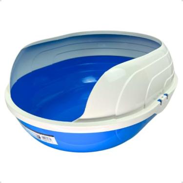Imagem de Caixa de Areia Banheiro para Gatos Reforçada Sanitário Furba Sandbox Tamanho Slim e Grande(Prime Azul)