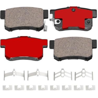 Imagem de SUPLABEL HZ537H Conjunto de pastilhas de freio a disco de cerâmica com hardware - compatível com Honda Accord, Civic, CR-Z, Prelude, S2000; Selecione Acura CL, CSX, ILX, RSX, TL, TSX, Vigor; Suzuki