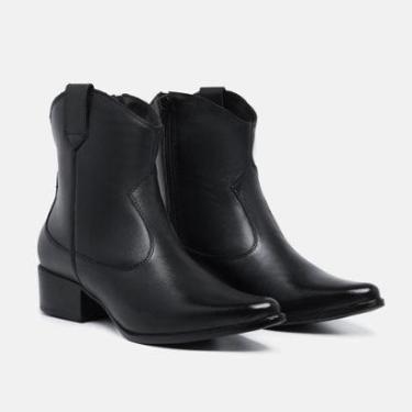 Imagem de Bota Feminina Couro Country Cano Médio Solado Borracha-Feminino