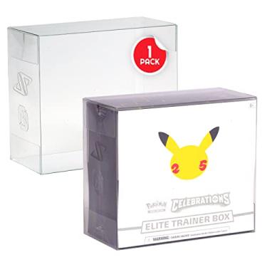 Imagem de EVORETRO Protetor compatível com Pokemon Elite Trainer Box, caixa de exibição de PET livre de arranhões projetada para Pokemon Jason Paige Edition Original Pokemon Cantor (embalagem com 1)