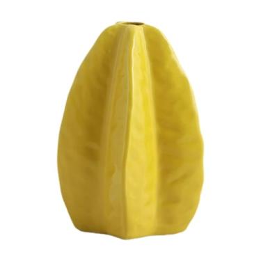 Imagem de Kuntesetty Arranjo de flores do vaso de flor de cerâmica, decoração de casa em forma de vaso em forma de brota versátil Plant Holder para sala de estar, Amarelo