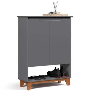 Imagem de Sapateira Para Hall De Entrada Quarto 68cm Flow Cinza - Ej Móveis