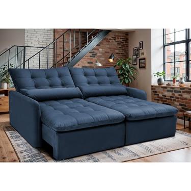 Imagem de Sofá Sem Caixa 2,00m SoftGel Celeste. Velusoft Cama inBox