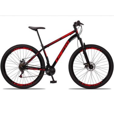 Imagem de Bicicleta Aro 29 Aço Carbono 21v Cripto Freios a Disco, Preto, Vermelh