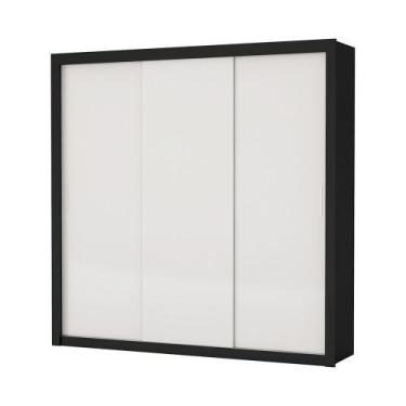 Imagem de Guarda-Roupa Casal Clarice com 4 Gavetas Carioca Móveis, Preto/Offwhit
