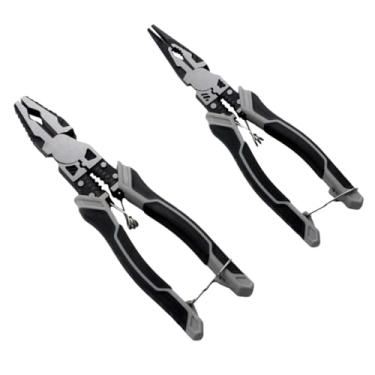 Imagem de Kit Alicates Profissionais, Universal 213mm e Bico Fino 215mm, Aço Cromo-Vanádio, Cabos Ergonômicos