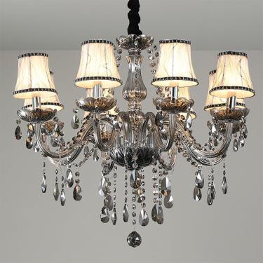 Imagem de Vela De Cristal Europeia Lâmpada Pendente Sala De Estar De Luxo Restaurante Quarto Hotel Villa Loja De Roupas Salão De Beleza Café Bar Ktv Led Lustre, F B 8 Lights