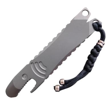 Imagem de Cool Hand Barra de alavanca de titânio EDC com abridor de garrafas, extrator de unhas, ferramenta EDC portátil para uso externo, TC4, liga de titânio, durável, à prova de ferrugem, leve