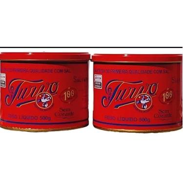Imagem de Manteiga TURVO com Sal,sem corante e sem conservante Kit com 2 Latas de 500g