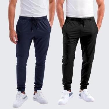 Imagem de Kit 2 Calças Masculina DZ Helanca Flanelada com Bolsos Esportiva e Casual-Masculino