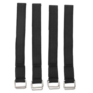 Imagem de Rack de telhado de pá de pá de telhado para serviço pesado ajustável segura tiras de montagem não deslizantes para caminhões reboques atvs utvs motocicletas preto nylon metal 4pcs