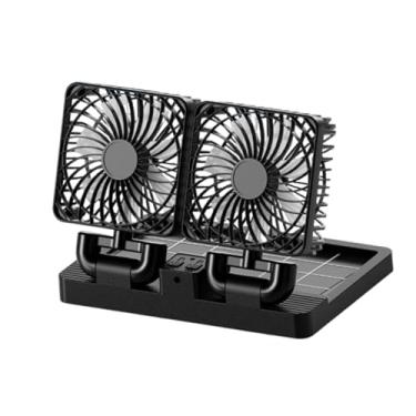 Imagem de Ｂｅｓｇａ Ventilador de refrigeração de veículo elétrico e movido a energia solar multiuso portátil para automóvel ventilador de veículo circulador de ar para, Cabeças Duplas