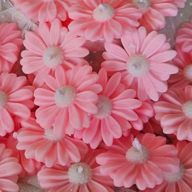 Imagem de Vela Perfumada,30/40 Uind Velas AromáTicas Lembrancinhas Margaridas(40 Unid Rosa/Branco,Cafe)