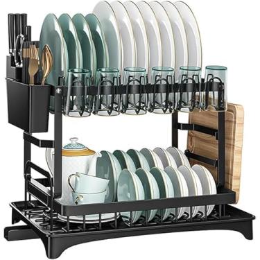 Imagem de Escorredor de Louça Completo em Aço Carbono Inoxidável Organizador Escorredor de Pratos Inox,Inox com Porta Pratos Talheres Copos Modular Master