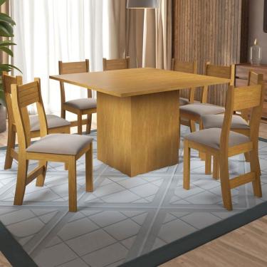 Imagem de Mesa de Jantar 8 Lugares Carpa Marrom/Clay - Pnr Móveis