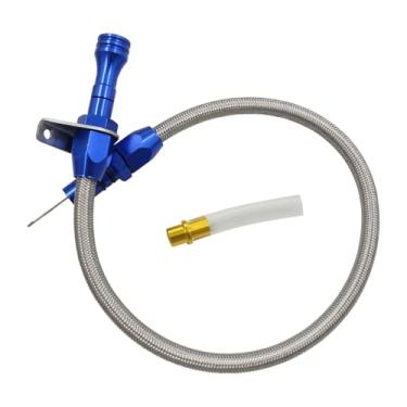 Imagem de MotiveTech Vareta de nível de fluido de transmissão em tubo de aço inoxidável flexível e fácil de instalar para 700R4, Azul