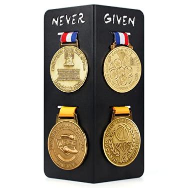 Imagem de WANLIAN Expositor De Medalhas, Suporte Preto Para 4 Metal Corrida, Caratê, Ginástica, Todos Os Esportes - Mesa Independente