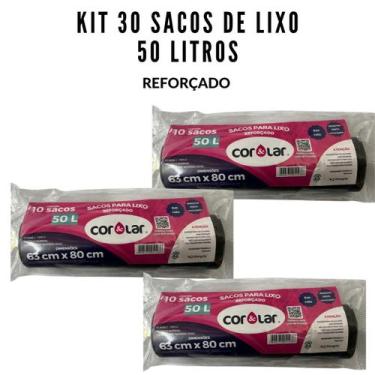 Imagem de Kit com 2 pacotes de saco para lixo de 50l cor e lar - Cor&Lar