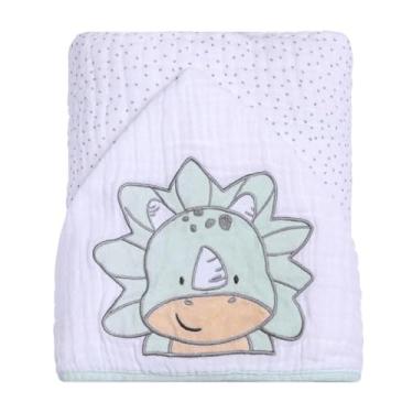 Imagem de Toalha com Capuz para Bebê – 100% Algodão Forrada com Fralda Soft – Alta Absorção – Estampas Variadas – 80x80 cm – Loja Era Uma Vez (Dino, Padrão)