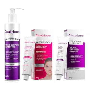Imagem de Kit Cicatri Cure Creme Corporal Antiestrias 250g + Gel Para Cicatrizes 30g + Bioregenext 30g