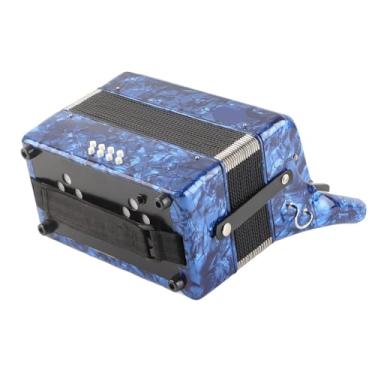 Imagem de Acordeão de 22 Teclas e 8 Graves, de Som Pura, Teclas Com Textura de Piano Preto, Corpo Em Madeira Maciça e Alças Ajustáveis, para Uso Profissional