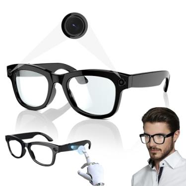 Imagem de Óculos De Vídeo Inteligentes Com Câmera Ultra-ampla De 5MP, Controle De Voz Por IA, Óculos Com Câmera, Memória De 32GB E Wi-Fi/Bluetooth 5.3, Passeios De Motocicleta E Caminhadas(Hyaline)