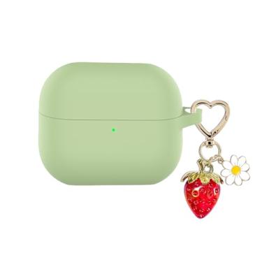 Imagem de AGAOSH Capa para Samsung Galaxy Buds 3 / Galaxy Buds 3 Pro com chaveiro fofo de morango, capa protetora de silicone macio margarida para fones de ouvido Samsung Galaxy Buds3 Pro para mulheres e homens