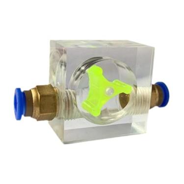 Imagem de KiBcsLic Indicador de Fluxo de água de 8 Mm Medidor de Fluxo de Acrílico Ferramenta de Medição de Escritório Refrigeração Líquida para Computador, Type C, Tamanho real