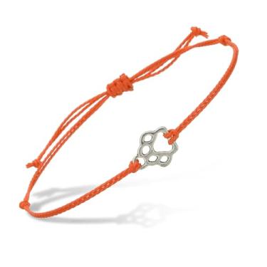 Imagem de PATIKIL Pulseira de cordão com estampa de pata de cachorro, pulseira de corda trançada feita à mão ajustável com pingente para amizade, joias artesanais, 11.8 inch, Corda de cordão, Sem pedra