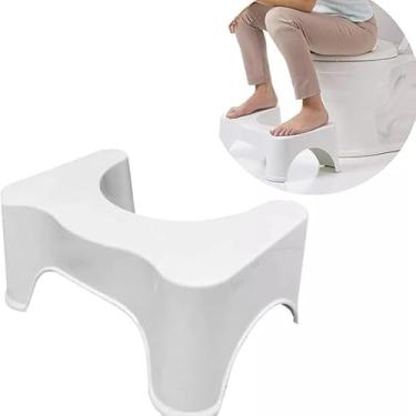 Imagem de Banquinho De Apoio Para Vaso Sanitário Banco Para Pés Antiderrapante Banqueta Auxiliar Cócoras Ergonômico