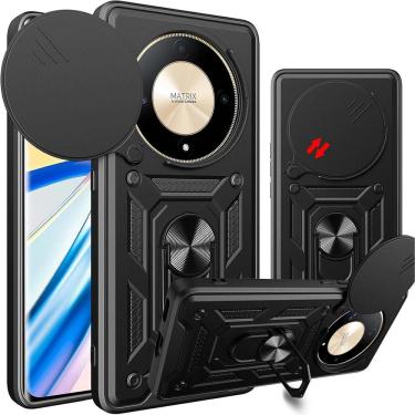 Imagem de Capa Capinha Case para Honor Magic6 Lite 5G - Protetora Resistente Anti Impacto Queda Armadura Militar Cor:Preto